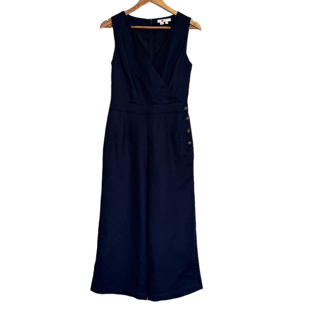 Boden Womens Four Button Sleeveless Wide Leg Jumpsuit Size 6R